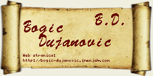 Bogić Dujanović vizit kartica